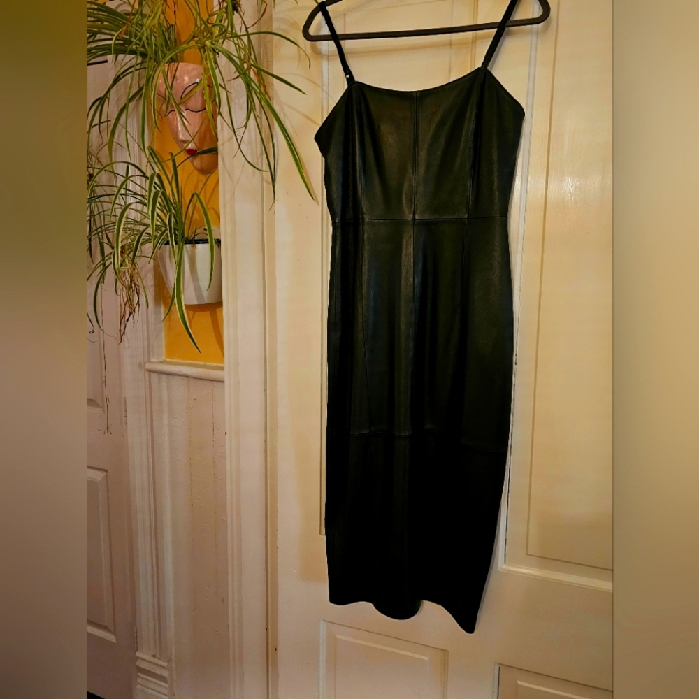 Black Leather Cocktail Dress